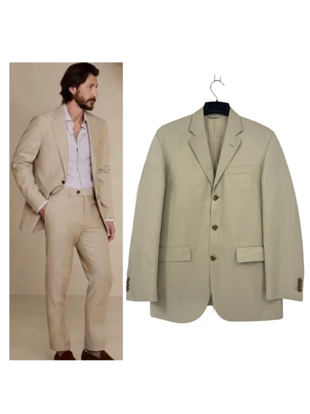 Banana Republic Cotton and Linen Mens Suit Jacket Size 40R